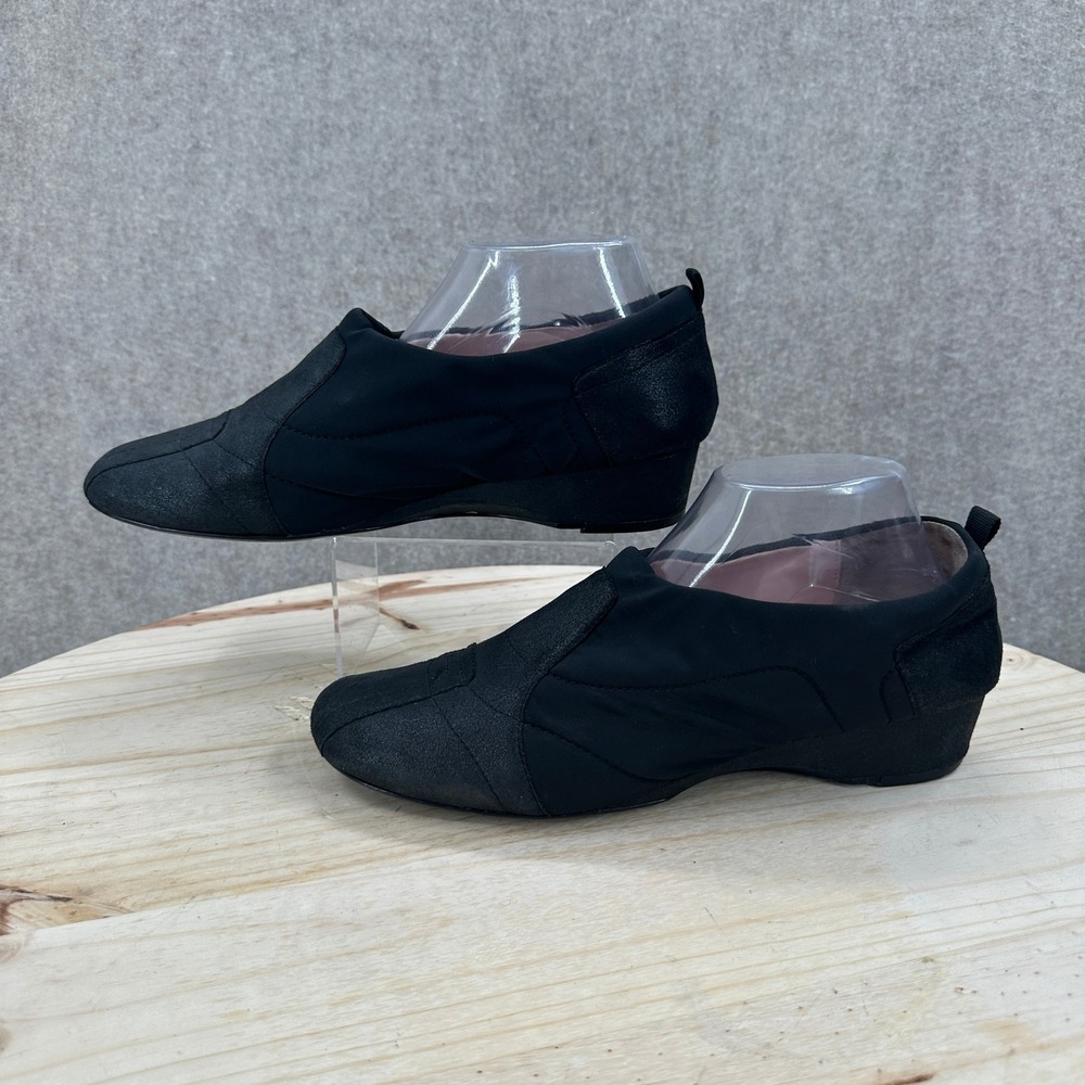 Taryn by Taryn Rose Slip On Shoes Womens 10 Black Metallic Suede Mixed Media
